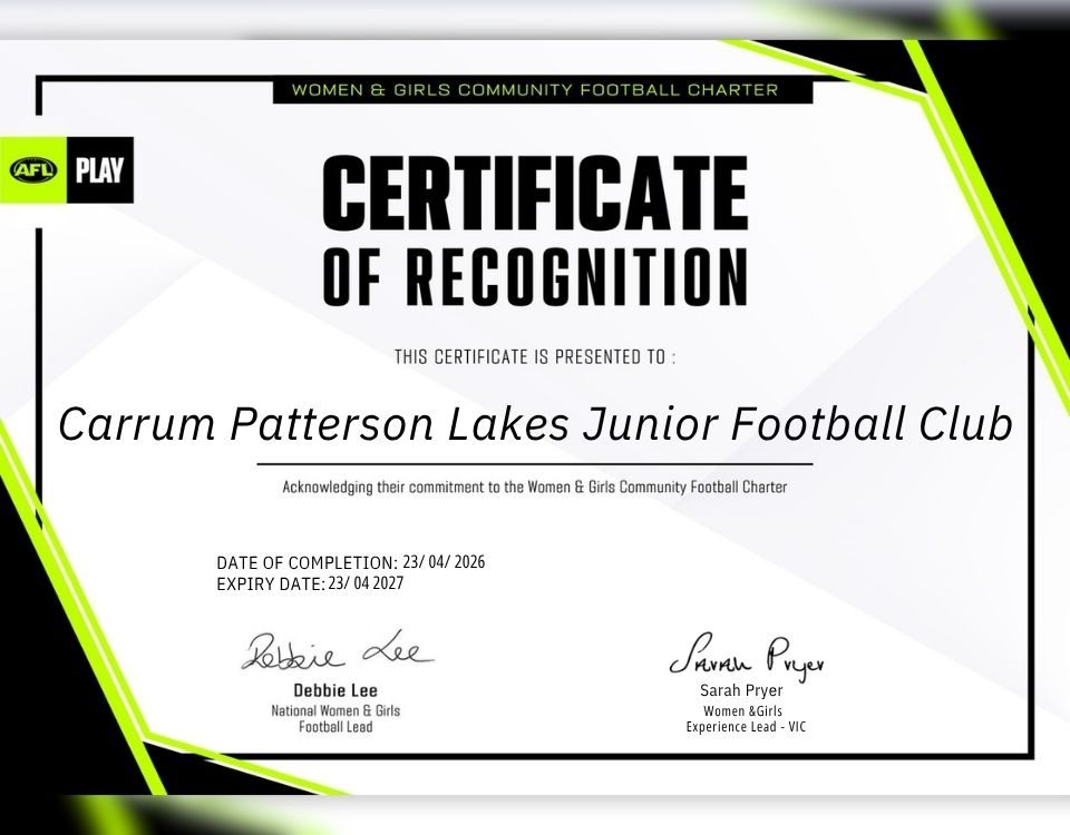 CPLJFC Officially Recognised as a Women & Girls Community Football Charter Signatory