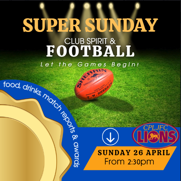 SUPER SUNDAY – THIS WEEKEND